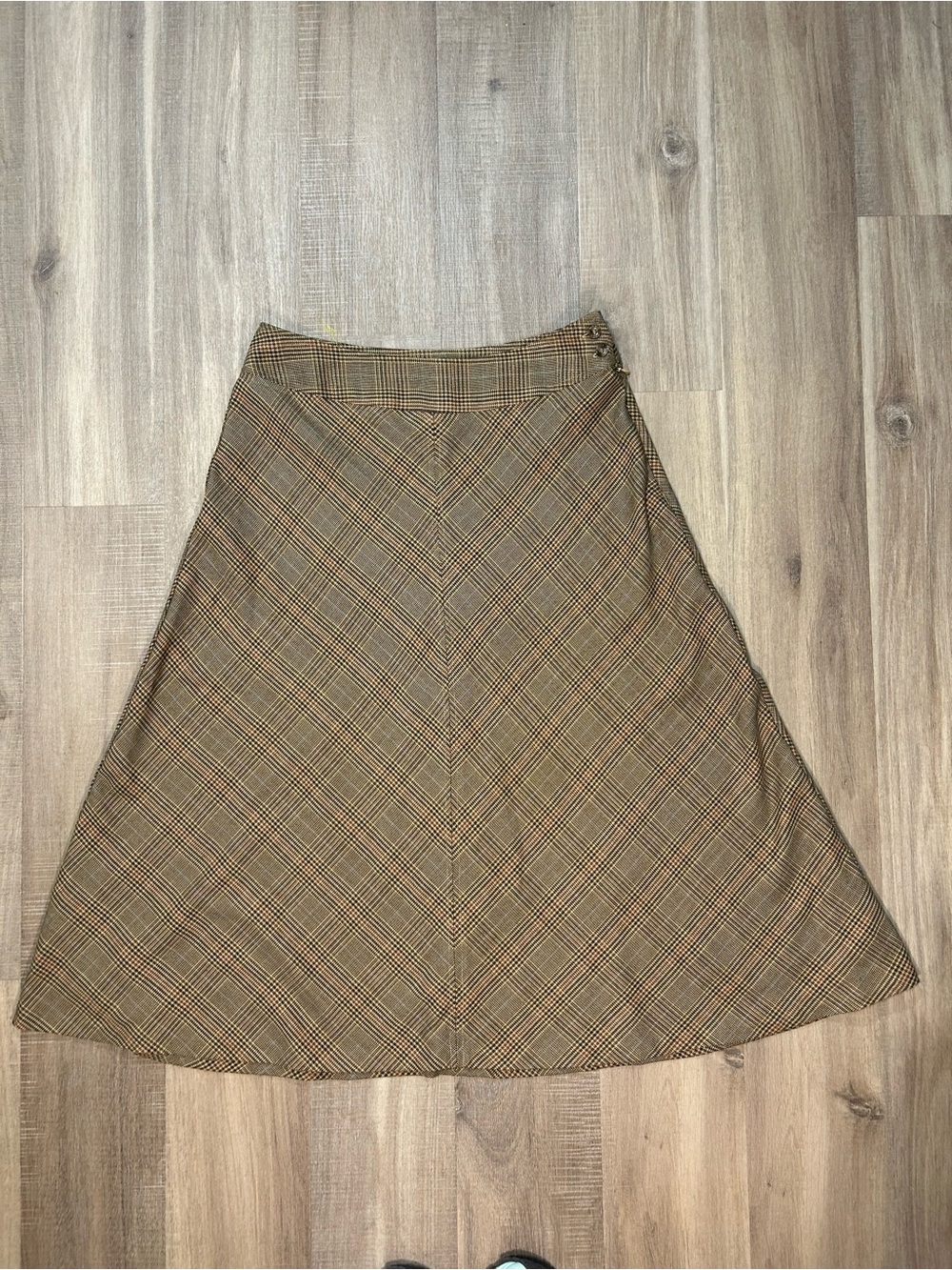 East 5th Brown Plaid A-Line Skirt